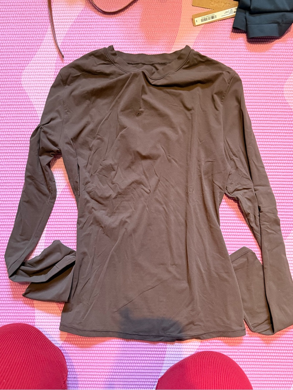 Skims fit Long-Sleeve Crew Neck Top - brown
